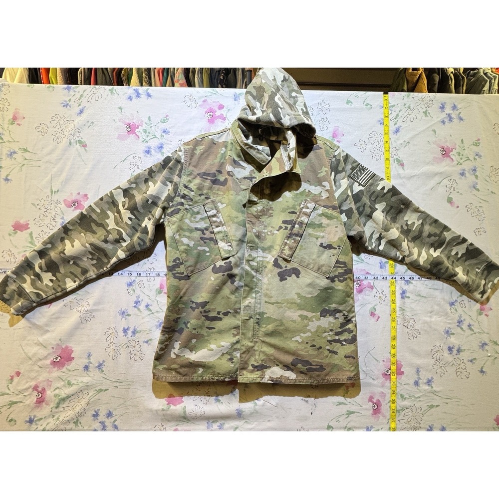 Custom Upcycled Army OCP Camo Hoodie Jacket – Medium Regular – One-of-One